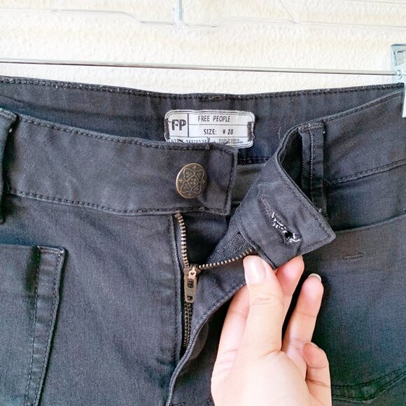 Free People Black Pocket Front Skinny Jeans 28 - Picture 3 of 10